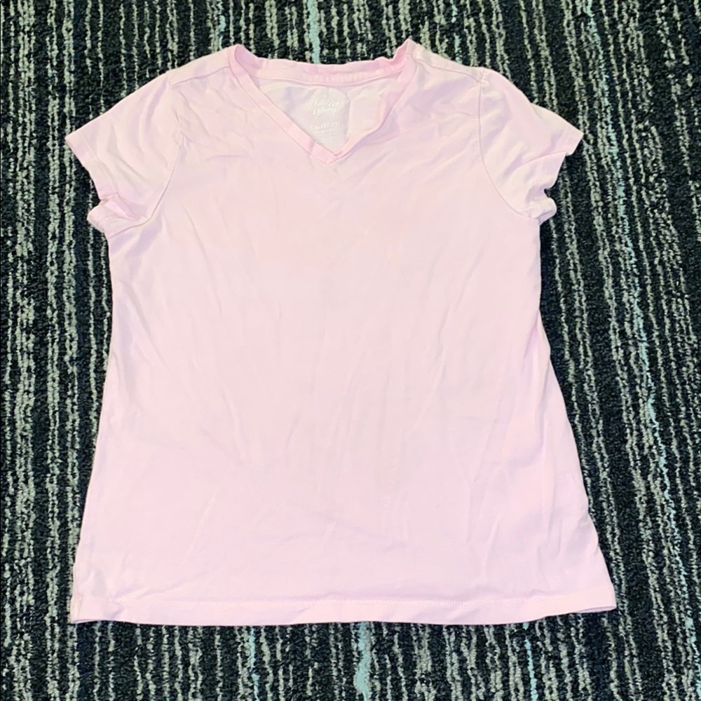 Faded Glory Pink Cap Sleeve Fitted T-Shirt